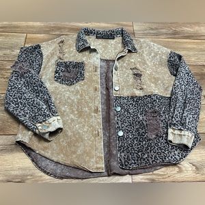 Cheetah Print Distressed Jacket
